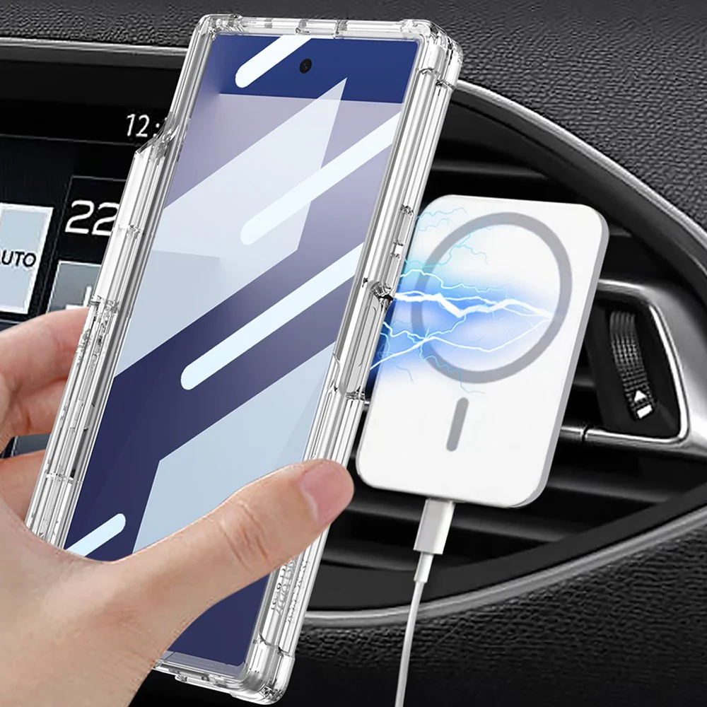GKK For Samsung Z Fold 7 5G Airbag Hinge Kickstand S Pen Holder Wireless Charging Built-in Magnet Shockproof Foldable Case - Image 2