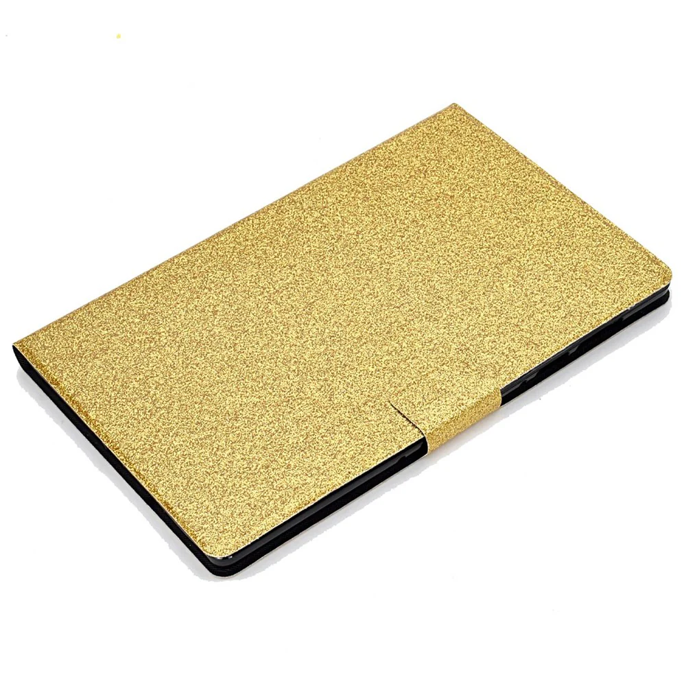 Glittery PU Leather Tablet Case for Lenovo Tab M10 (Gen 3) TB-328FU / TB-328XU, Full Protection Magnetic Clasp Protective Cover with Stand Card Holder - Gold - Image 8