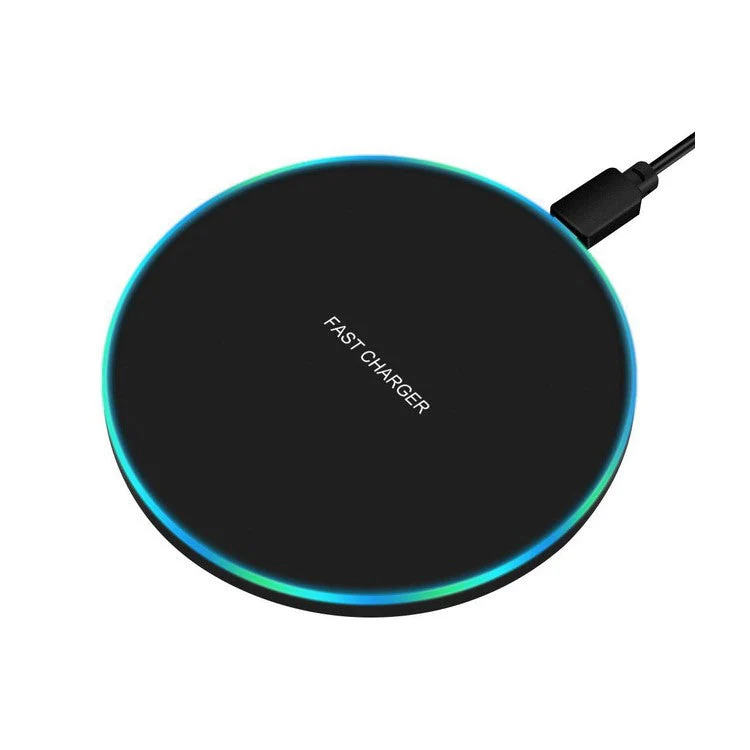 GY-68 Ultra-thin Metal Wireless Fast Charger 10W/7.5W Support FOD Function - Black - Image 2