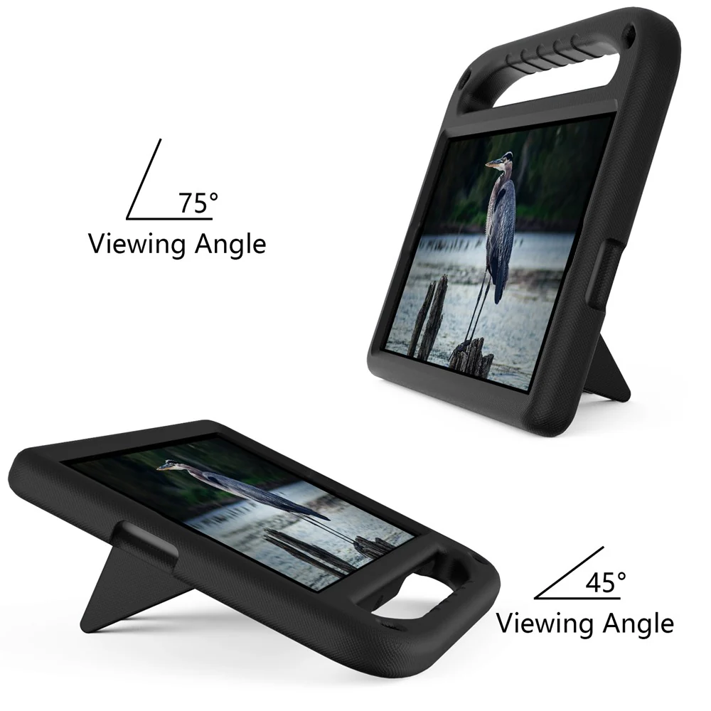 Hand-Hold Grip EVA Tablet Case with Foldable Dual Angle Kickstand for Lenovo Tab M10 HD Gen 2/Tab M10 Plus TB-X606 - Black - Image 3