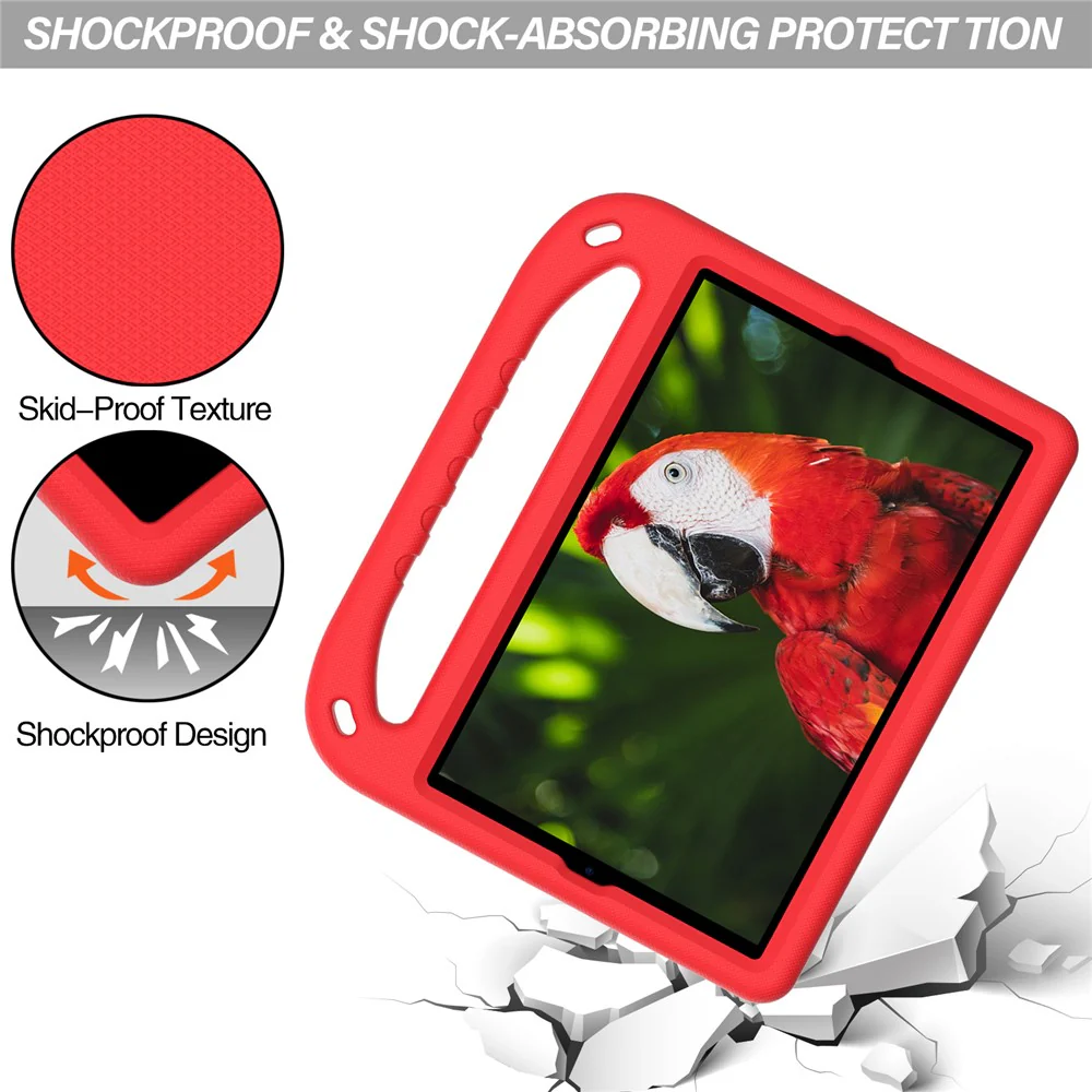 Hand-Hold Grip EVA Tablet Case with Foldable Dual Angle Kickstand for Lenovo Tab M10 HD Gen 2/Tab M10 Plus TB-X606 - Red - Image 2
