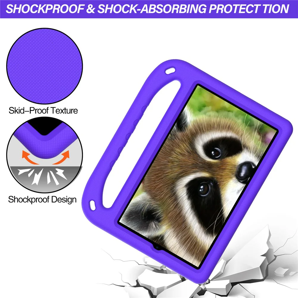 Handle Kickstand Light-Weight EVA Shockproof Protective Case Cover for Lenovo Tab M8 (1st Gen) TB-8505 / Tab M8 (2nd Gen) TB-8705 / Tab M8 (3rd Gen) TB-8506 - Purple - Image 2