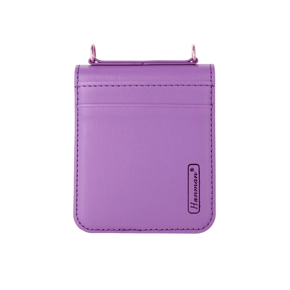 HANMAN Mill Series Flip Cover for Samsung Galaxy Z Flip7 FE 5G / Z Flip6 5G Case PU Leather Phone Cover with Card Slot - Purple - Image 2