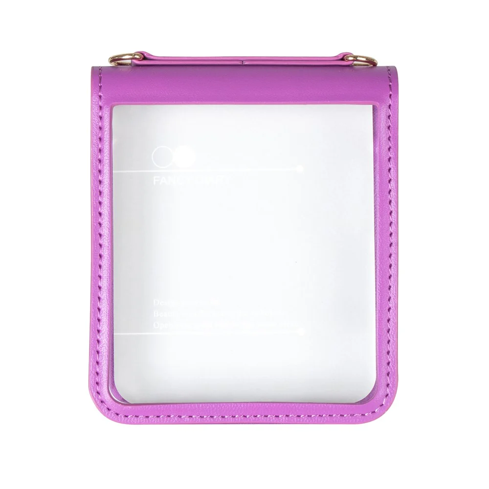 HANMAN Mill Series for Samsung Galaxy Z Flip7 5G Case Card Slots PU Leather Phone Cover - Purple - Image 2
