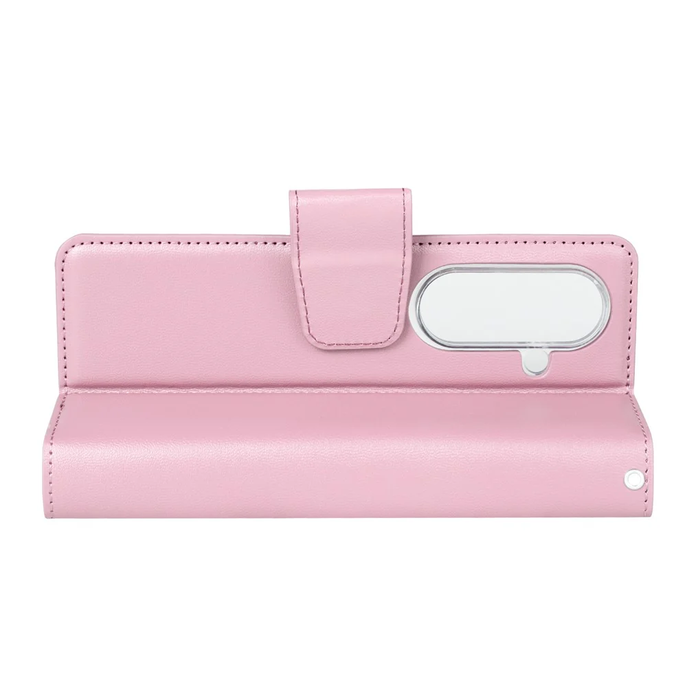 HANMAN Mill Series for Samsung Galaxy Z Fold7 5G Case Wallet Stand PU Leather Phone Cover - Rose Gold - Image 2