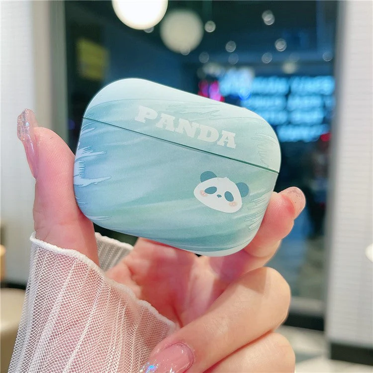 Hard PC Case for AirPods Pro 2 Matte Cartoon Panda Pattern Printing Protective Cover - Image 2