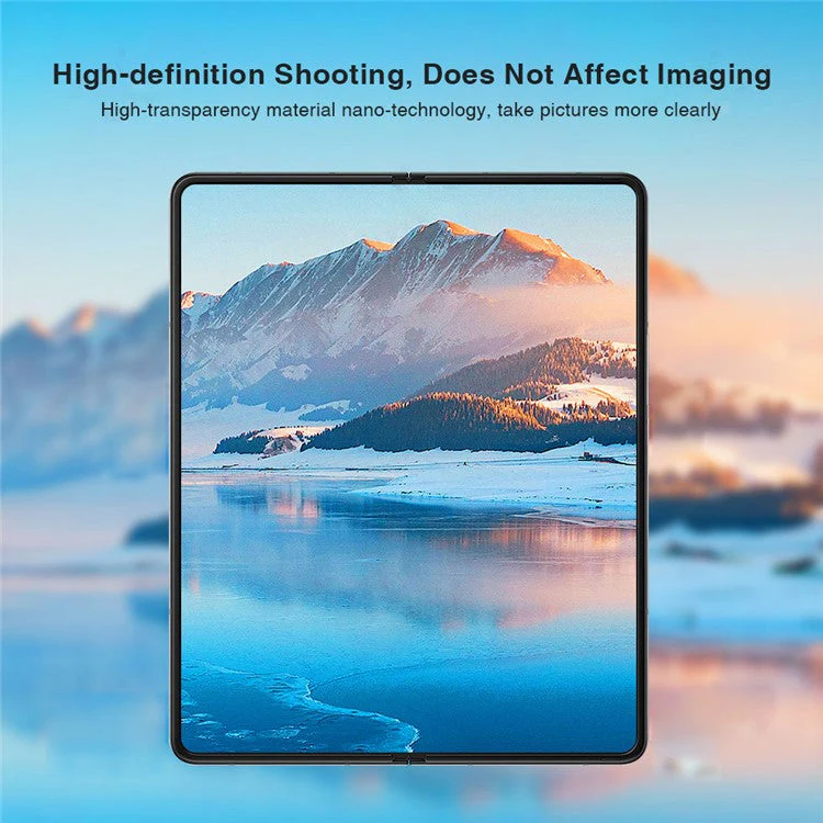 HAT PRINCE ENKAY For Samsung Galaxy Z Fold4 5G 1 Set Camera Lens Protector Tempered Glass Aluminum Alloy Ring HD Clear Lens Film - Silver - Image 7