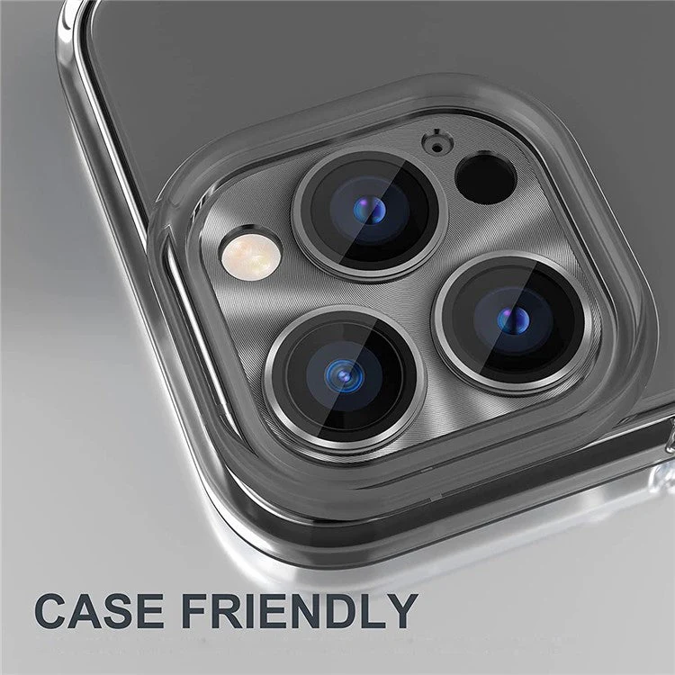 HAT PRINCE For iPhone 16 Pro / 16 Pro Max Integrated Camera Lens Protector Aluminum Alloy + Tempered Glass Lens Film - Grey - Image 4