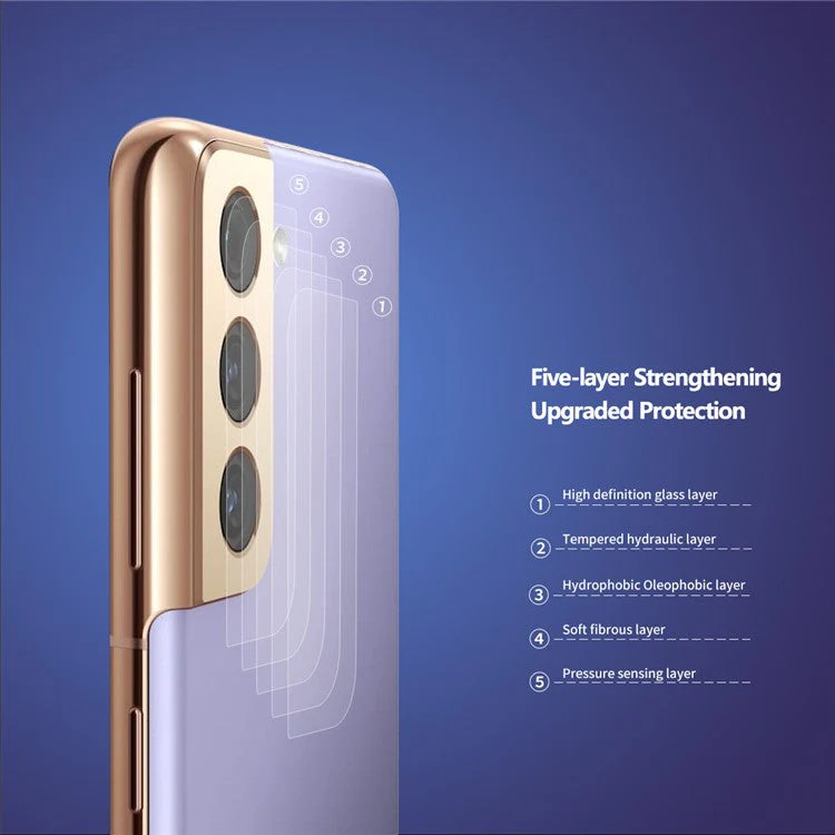 HAT PRINCE For Samsung Galaxy S21 4G/5G High Definition Anti-scratch Camera Lens Film 0.2mm 9H 2.15D Arc Edge Tempered Glass Protector - Image 2