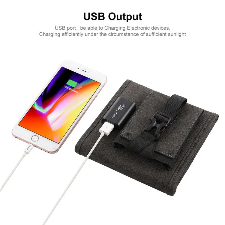 HAWEEL HWL2714 Small Size 14W 4-Panels Foldable Solar Panel Charger USB Port Portable Waterproof Solar Charger - Image 3
