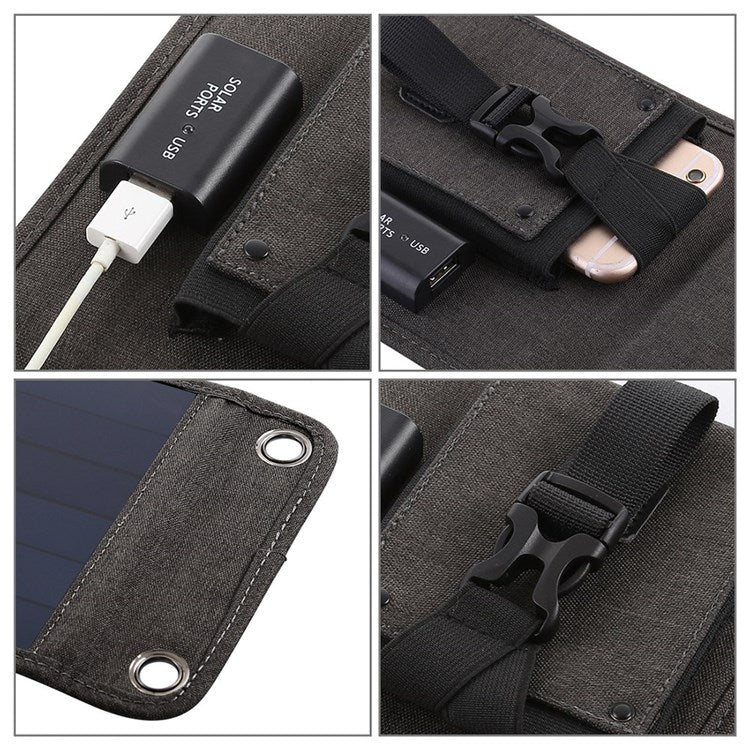 HAWEEL HWL2714 Small Size 14W 4-Panels Foldable Solar Panel Charger USB Port Portable Waterproof Solar Charger - Image 8