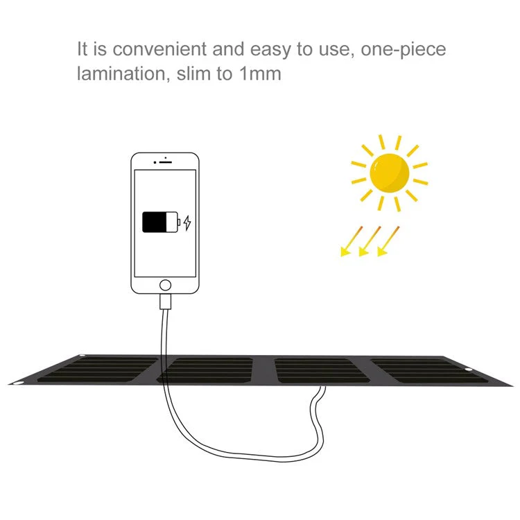 HAWEEL HWL2753B 14W 4-Panels Foldable ETFE Solar Panel Charger 5V / 2.1A Max Dual USB Port Portable Solar Charger - Image 3