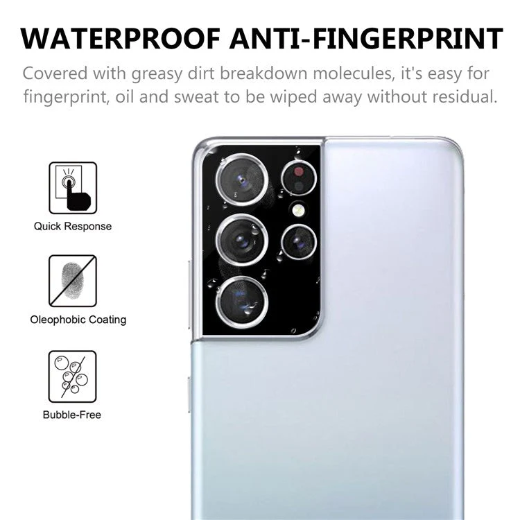 HD Camera Lens Protector for Samsung Galaxy S21 Ultra, Scratch-Resistant Tempered Glass Back Camera Protection - Image 4
