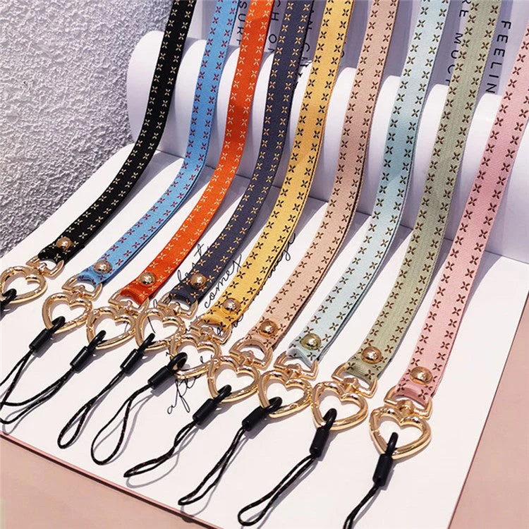 Heart Metal Buckle Cell Phone Case Hanging Neck Lanyard Name Tag Phone Neck Strap - Black - Image 7