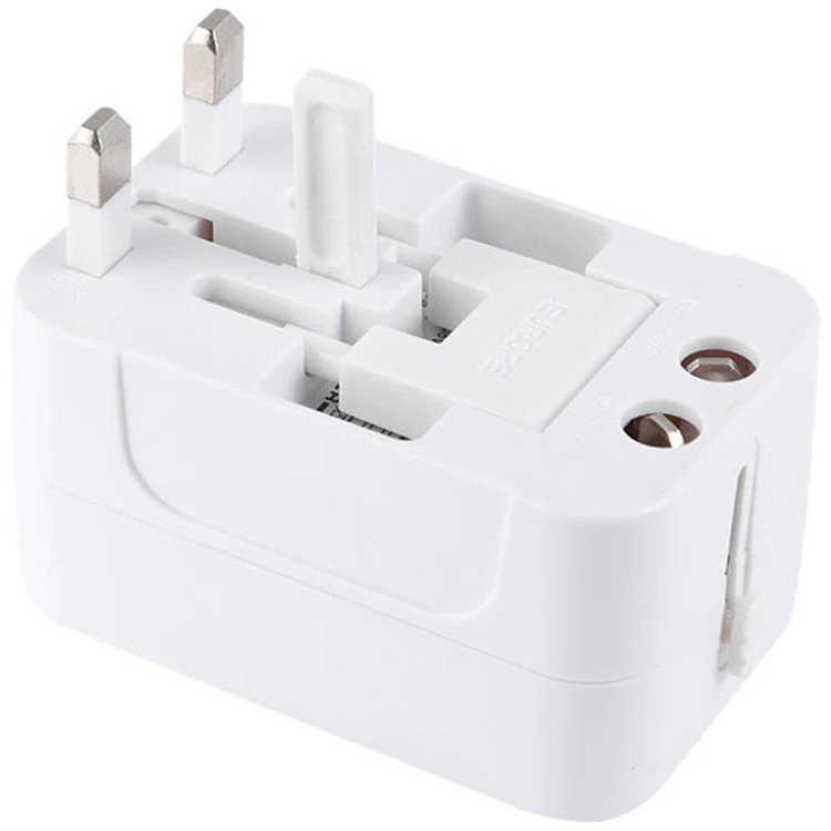 HH202-C Worldwide All in One Universal Travel Charger Adapter Wall Charge Plug with 1 USB+1 Type-C - Image 2