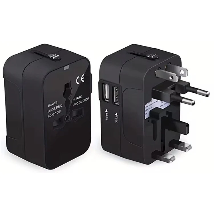 HH202-PD Universal Travel Charge Adapter Wall Plug with PD 20W Type-C + QC 18W USB - Black - Image 2
