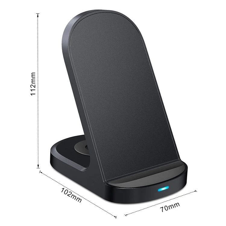 HT-511 15W Wireless Charger Stand for iPhone Charging Pad for AirPods - Black - Image 8