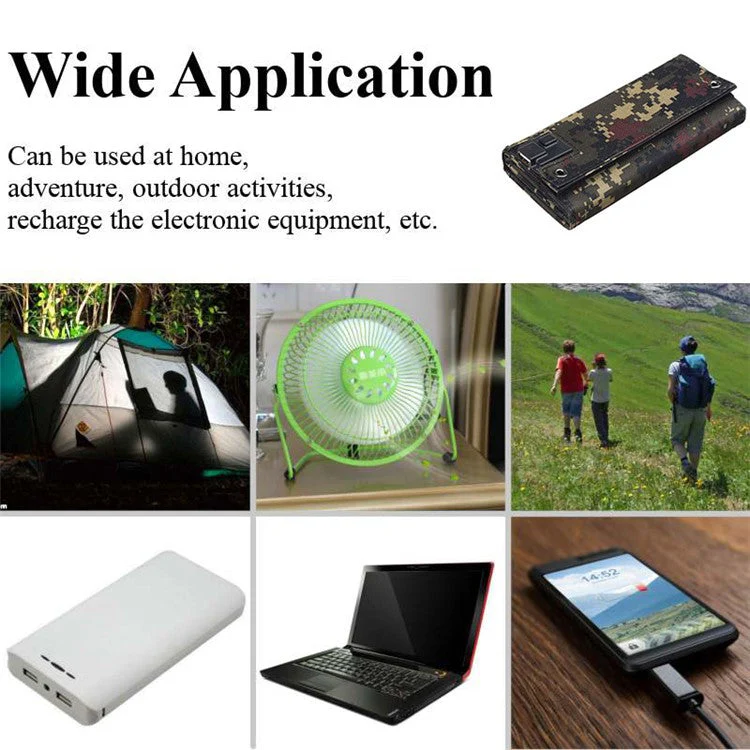 HY-IP077AB 10W Foldable Solar Charger Portable Solar Panel for Outdoor Camping Hiking - Black - Image 5