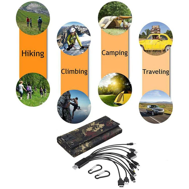 HY-IP077AB 10W Foldable Solar Charger Portable Solar Panel for Outdoor Camping Hiking - Black - Image 7