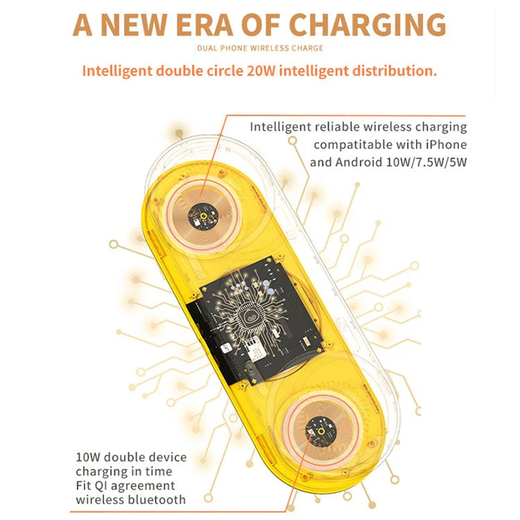 ICARER FAMILY 2-in-1 Cute Cartoon Design Wireless Charger Phone Earphone Wireless Charging Dock - Pink - Image 2