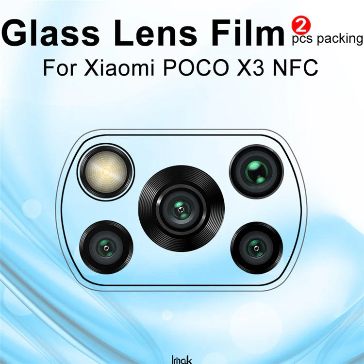 IMAK 2Pcs/Pack Clear Tempered Glass Camera Lens Film for Xiaomi Poco X3 NFC - Image 6