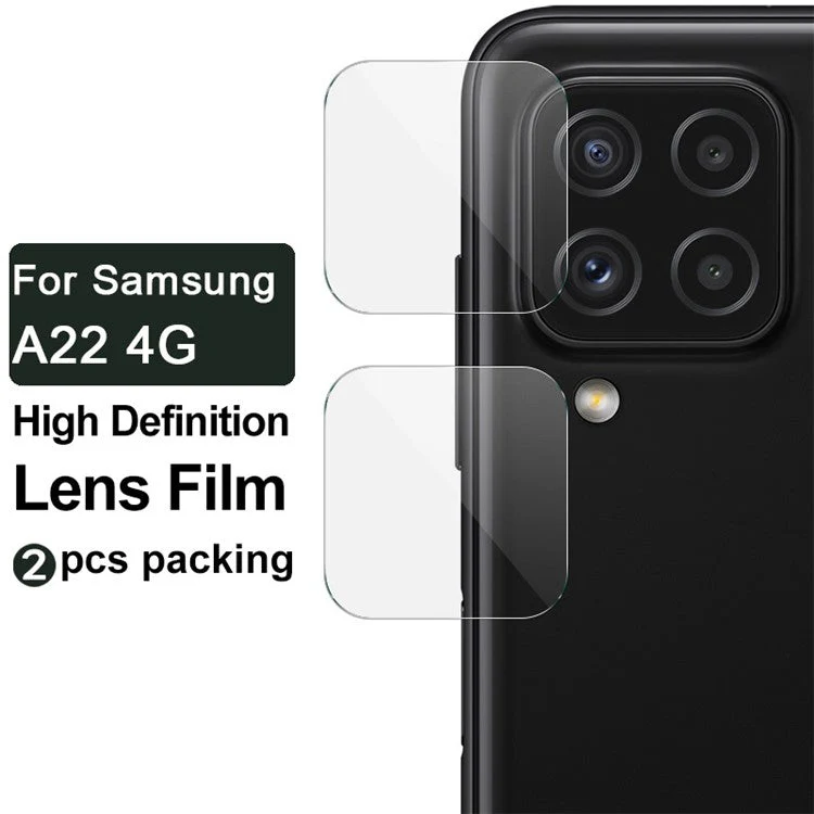 IMAK 2Pcs / Pack High Definition Lens Film for Samsung Galaxy A22 4G (EU Version) Scratch Resistant Tempered Glass Camera Lens Protector - Image 4