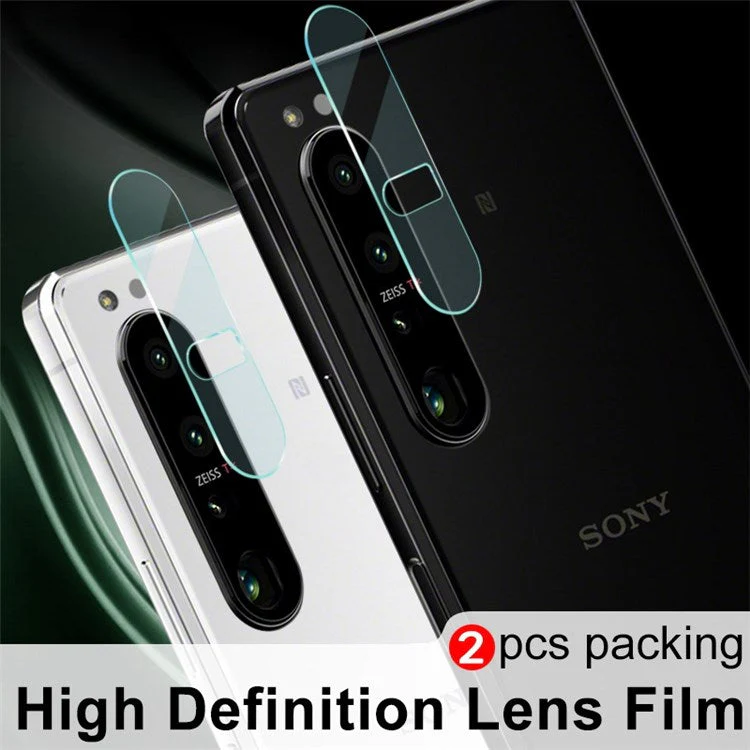 IMAK 2Pcs / Pack Lens Protection Film for ony Xperia 1 IV 5G, Hard Anti-dust Arc Edge Super Clear Tempered Glass Phone Camera Lens Protector - Image 4
