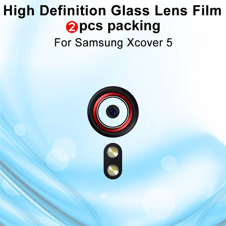 IMAK 2Pcs/Pack Tempered Glass Camera Lens Protector Films for Samsung Galaxy Xcover 5 - Image 2