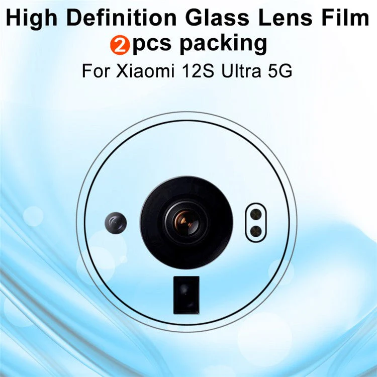 IMAK 2Pcs / Set Camera Lens Protector for Xiaomi 12S Ultra 5G, Anti-bubble Anti-wear High Definition Tempered Glass Film - Image 2