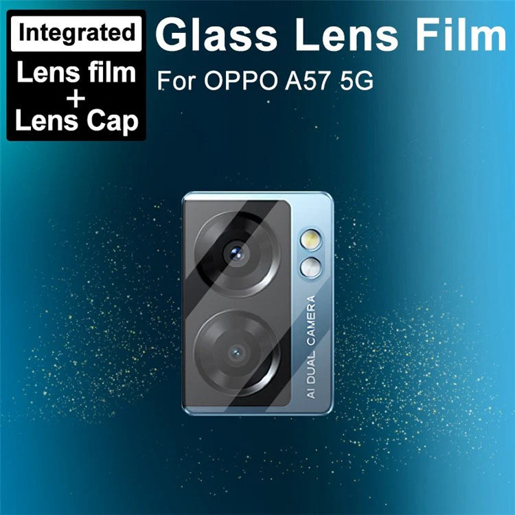 IMAK Camera Lens Protector for Oppo A57 (2022) 5G / A77 5G, Ultra Clear Tempered Glass Lens Film + Acrylic Lens Cap - Image 2
