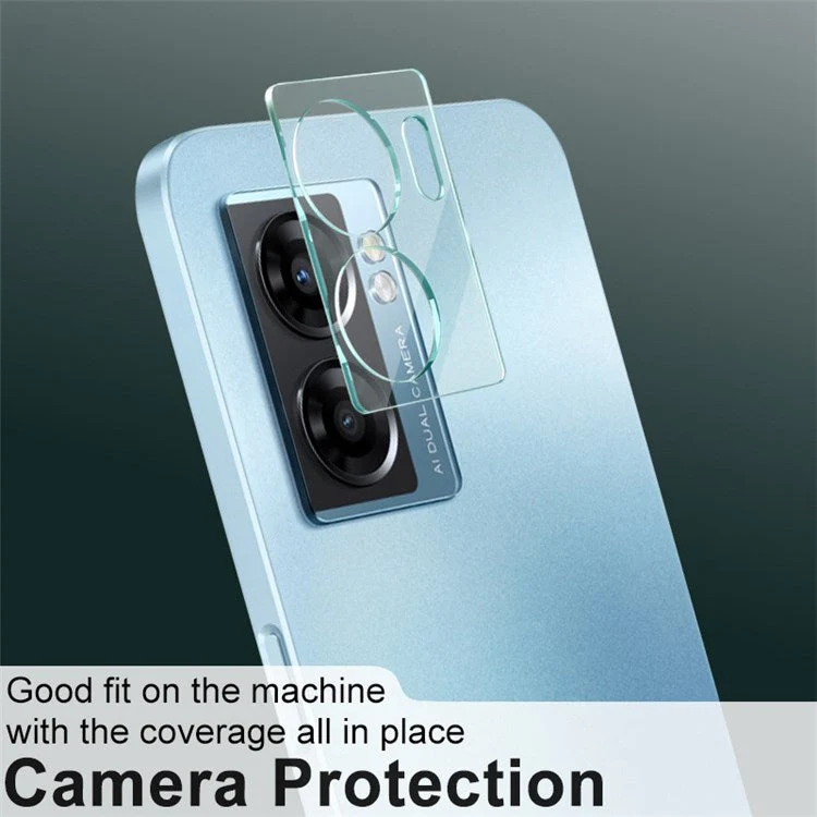 IMAK Camera Lens Protector for Oppo A57 (2022) 5G / A77 5G, Ultra Clear Tempered Glass Lens Film + Acrylic Lens Cap - Image 4