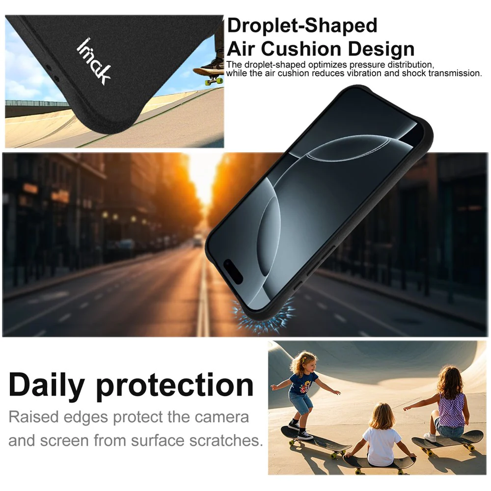 IMAK For iPhone 17 Pro Max Case TPU Phone Cover Airbag Shockproof Protection - Matte Black - Image 7