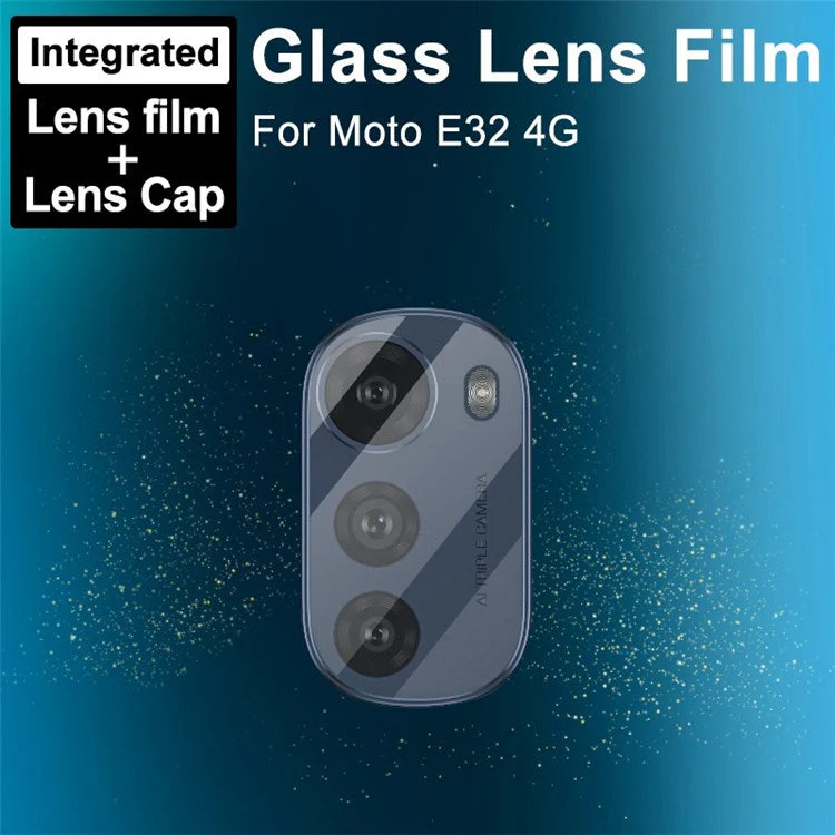 IMAK For Motorola Moto E32 4G Camera Lens Protector Anti-scratch Integrated Tempered Glass Lens Film + Acrylic Lens Cap - Image 2