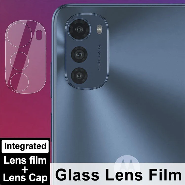 IMAK For Motorola Moto E32 4G Camera Lens Protector Anti-scratch Integrated Tempered Glass Lens Film + Acrylic Lens Cap - Image 3