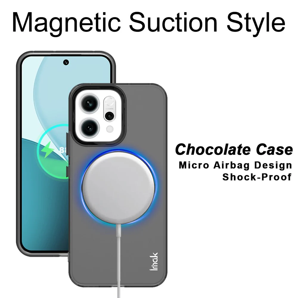 IMAK For Oppo Reno14 Pro 5G (Global) Case Compatible with MagSafe PC + TPU Protective Phone Back Cover - Black - Image 3