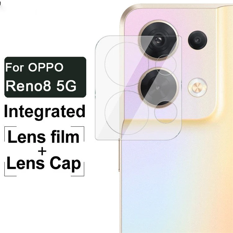 IMAK for Oppo Reno8 5G / Reno8 5G (Global Version) Integrated Camera Lens Protector Scratch-Resistant Tempered Glass Lens Film + Acrylic Lens Cap - Image 4