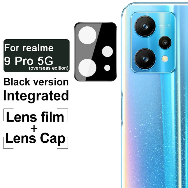 IMAK For Realme 9 Pro 5G High Definition Tempered Glass Lens Film + Anti-scratch Acrylic Lens Cap (Black Version) - Image 2