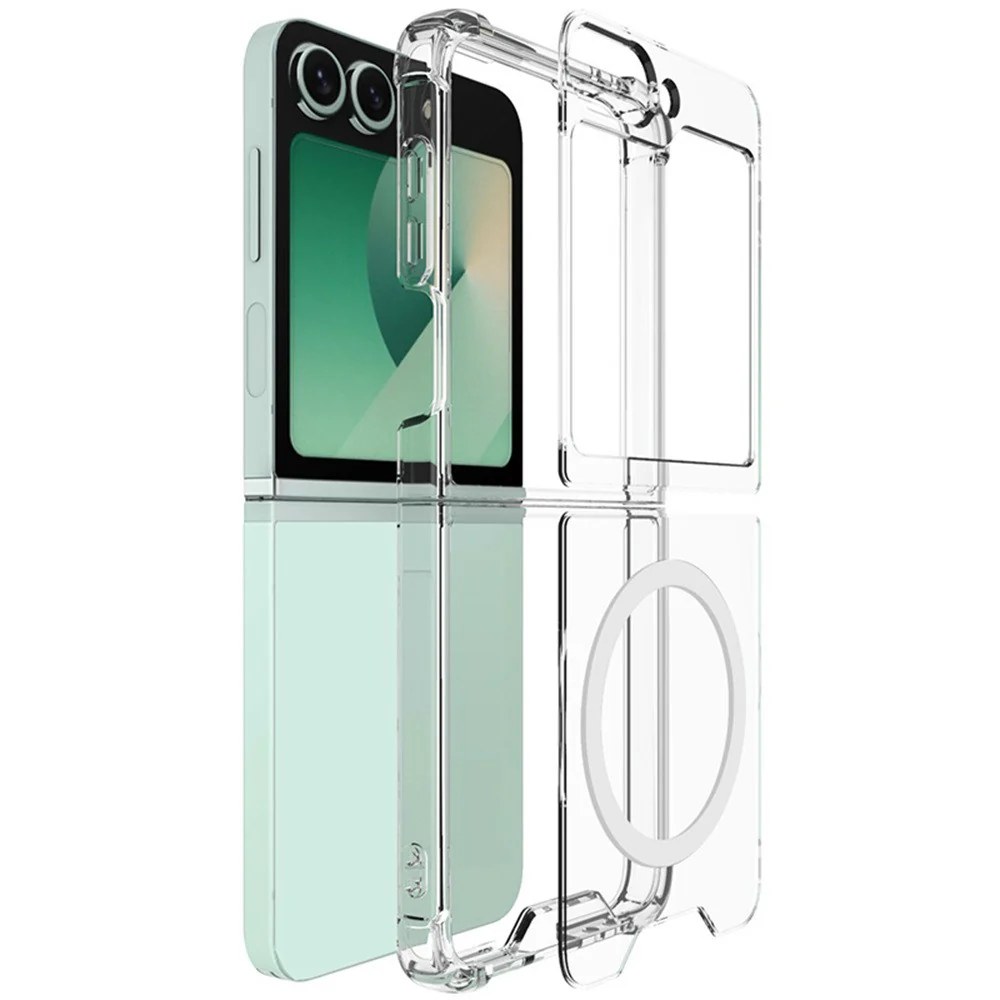 IMAK For Samsung Galaxy Z Flip7 FE 5G / Z Flip6 5G Clear Case Compatible with MagSafe Shockproof PC+TPU Phone Cover - Image 4