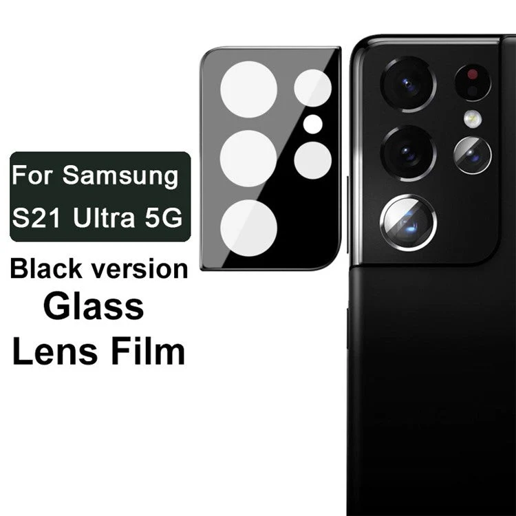 IMAK Full Coverage Scratch-resistant Tempered Glass Camera Lens Film Protector (Black Version) for Samsung Galaxy S21 Ultra 5G - Image 4