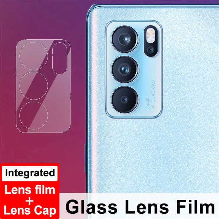 IMAK High Definition Tempered Glass Clear Image Camera Lens Film + Lens Cap for Oppo Reno6 Pro 5G (MediaTek) - Image 6
