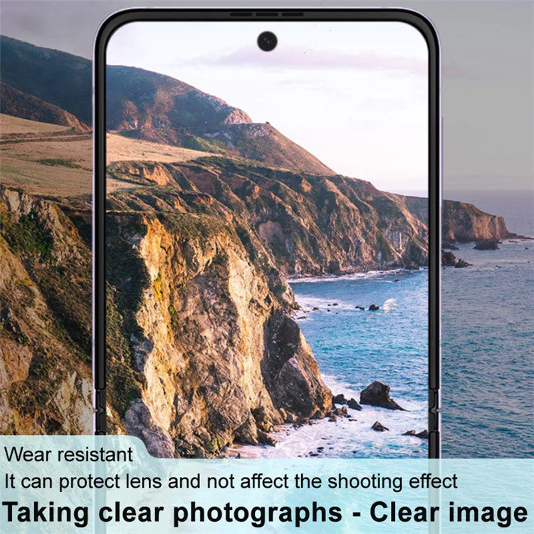 IMAK No-Bubble Scratch-Resistant Transparency Tempered Glass Camera Lens Protector (Black Version) for Samsung Galaxy Z Flip3 5G - Image 5