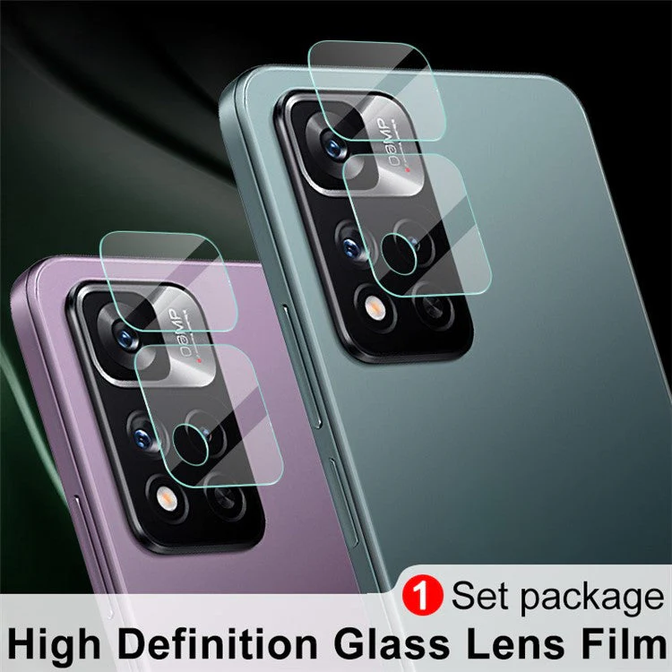 IMAK Ultra-thin HD Clear Scratches-resistant Tempered Glass Camera Lens Protector Set for Xiaomi Redmi Note 11 Pro+ 5G/Redmi Note 11 Pro 5G (China) (MediaTek) - Image 4