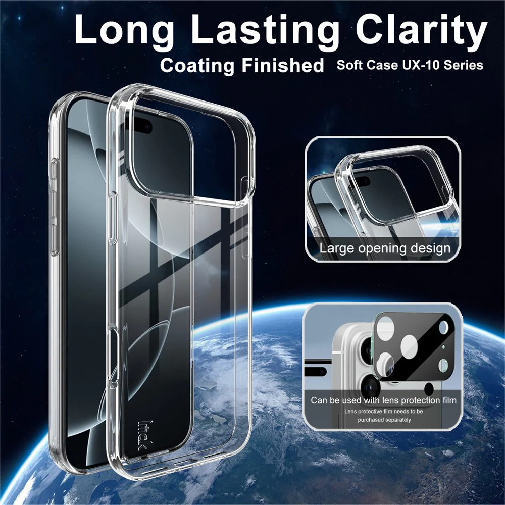 IMAK UX-10 Series For iPhone 17 Pro Max Clear Phone Case Soft TPU Mobile Back Cover - Image 3