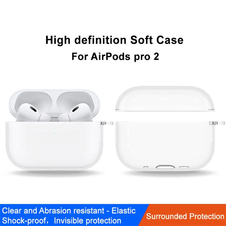 IMAK UX-5 Series for AirPods Pro 2 Transparent Wireless Earphone Case Anti-dust Flexible TPU Protective Skin Cover - Image 2