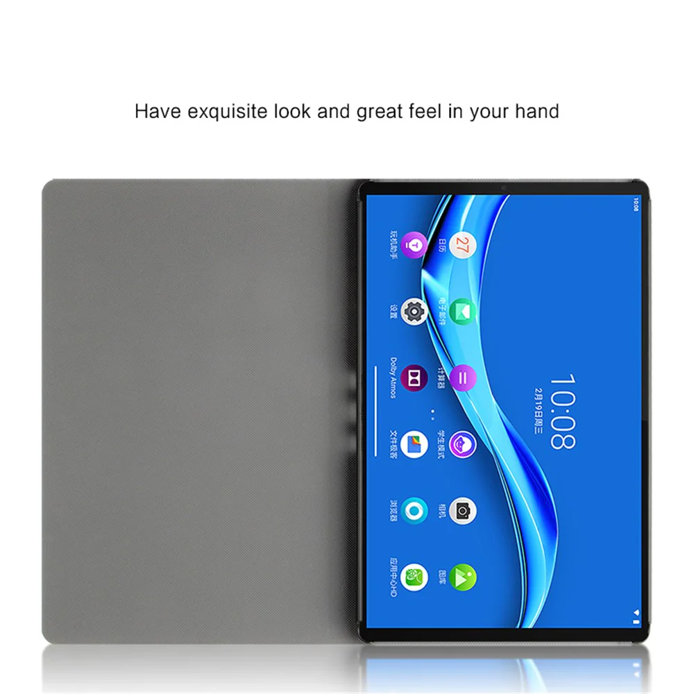 Imprint Deer and Quote Pattern Leather + Plastic Tablet Shell for Lenovo Tab M10 Plus - Grey - Image 8