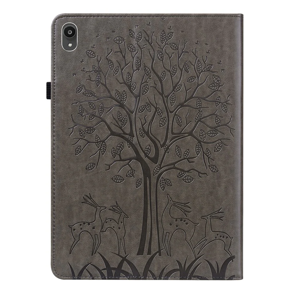 Imprint Tree and Deer Pattern All-Protection Leather Stand Tablet Cover for Lenovo Tab P11 TB-J606F / Tab P11 5G - Grey - Image 2