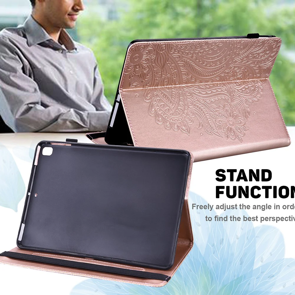 Imprinted Peafowl Flower Pattern Design Leather Tablet Wallet Stand Protective Shell for Lenovo Tab P11 TB-J606F / Tab P11 5G - Rose Gold - Image 8