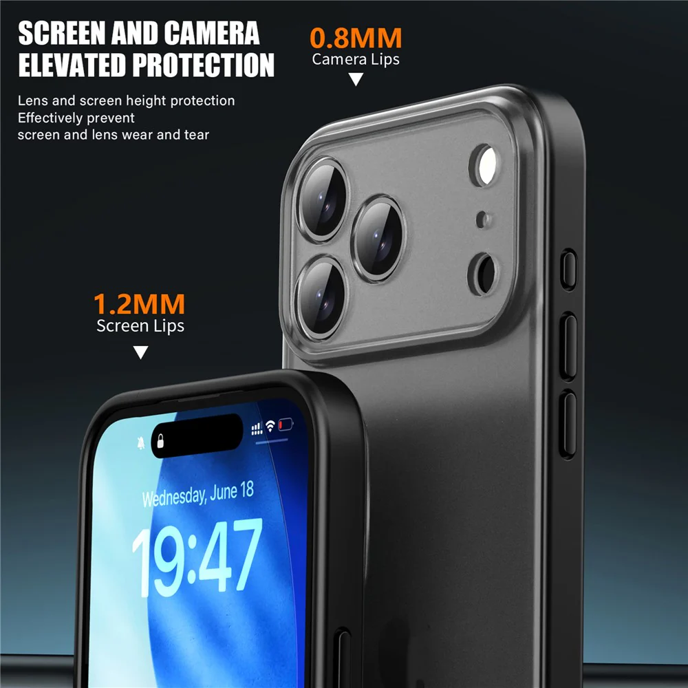 IPAKY For iPhone 17 Pro Max Case Shockproof PC+TPU Matte Phone Cover - White - Image 5