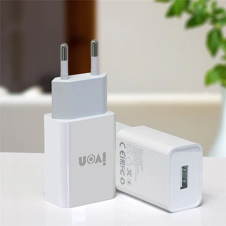 IVON AD-33 2.1A Mobile Phone USB Charger Travel Power Adapter Plug + 1m Micro USB Data Cable - EU Plug - Image 4