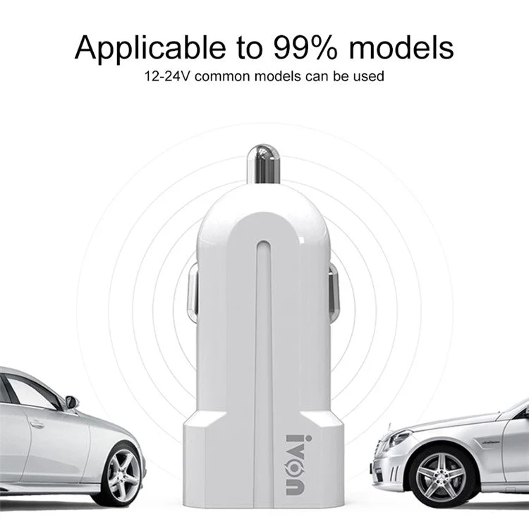 IVON CC13 QC 3.0 Fast Charging Cigarette Lighter LED Indicator Light Car Charger + Cable Set - Micro USB Cord - Image 5